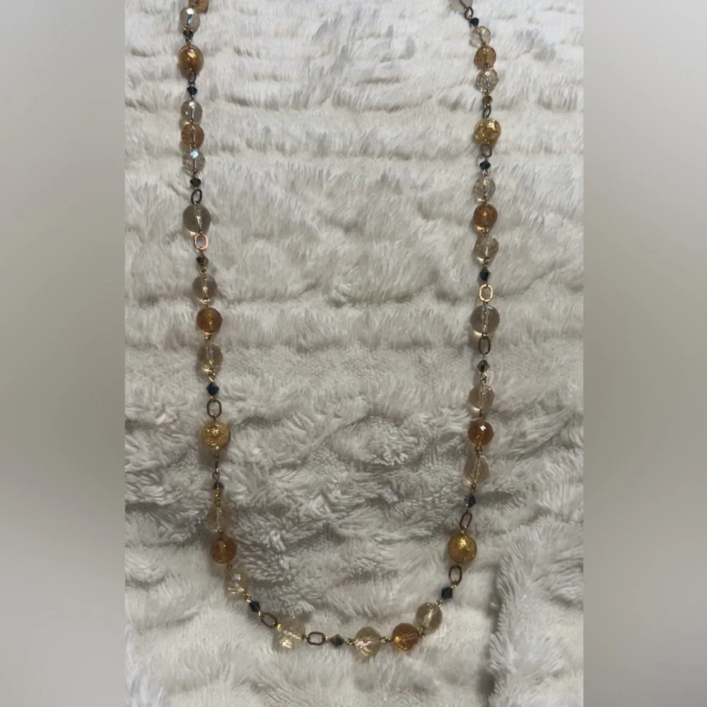 Vintage Multi Strands Plastic and Glass Beaded Necklace